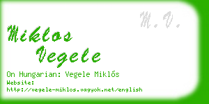 miklos vegele business card